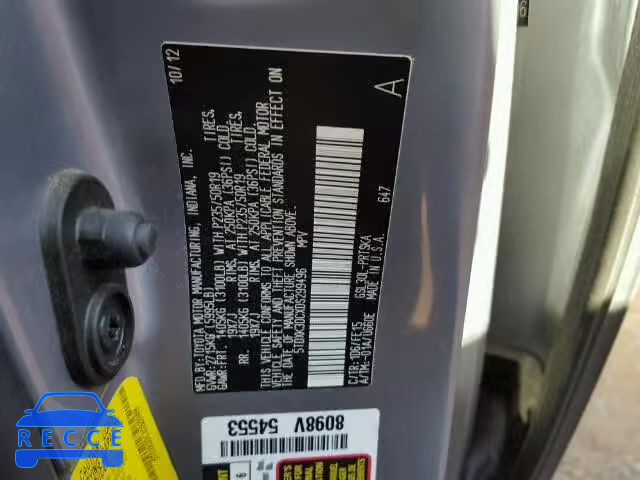 2013 TOYOTA SIENNA SPORT 5TDXK3DCXDS299496 image 9