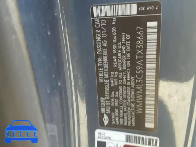 2010 MINI COOPER CLU WMWML3C59ATX38667 image 9