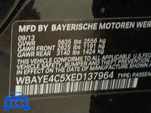 2014 BMW 740LI WBAYE4C5XED137964 зображення 9