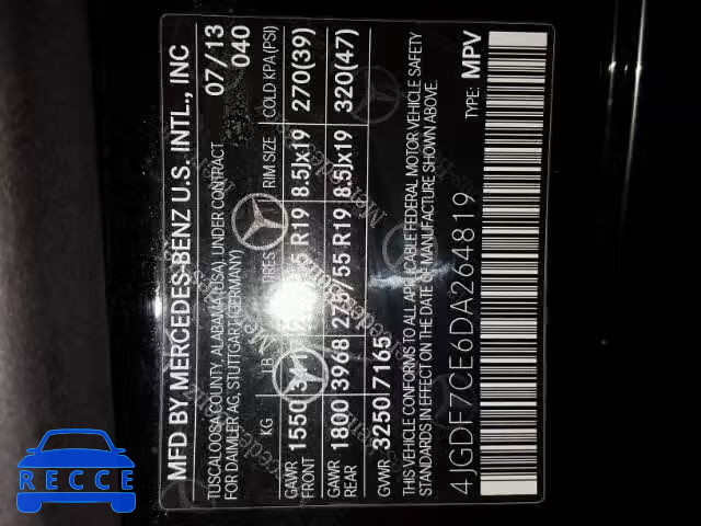 2013 MERCEDES-BENZ GL450 4 MA 4JGDF7CE6DA264819 зображення 9
