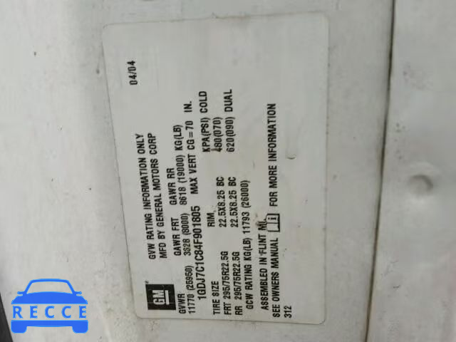 2004 GMC C7500 C7C0 1GDJ7C1C84F901805 image 9