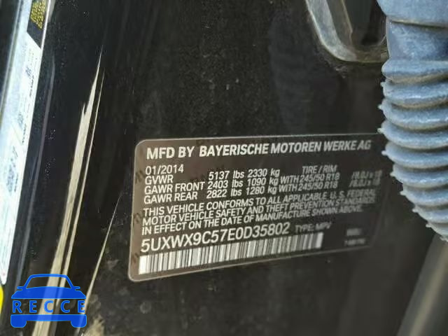 2014 BMW X3 XDRIVE2 5UXWX9C57E0D35802 image 9