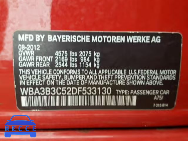 2013 BMW 328XI WBA3B3C52DF533130 image 9
