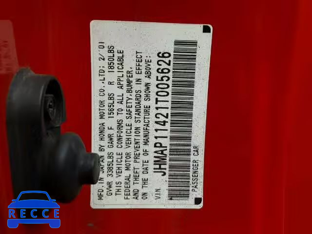 2001 HONDA S2000 JHMAP11421T005626 image 9