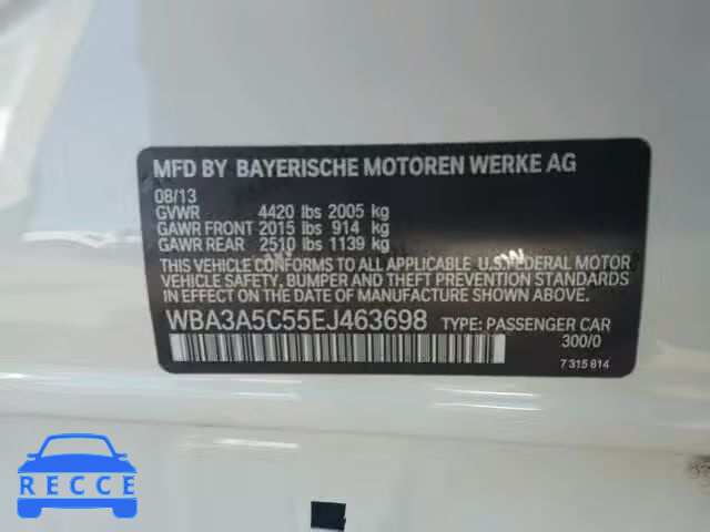 2014 BMW 328I WBA3A5C55EJ463698 Bild 9