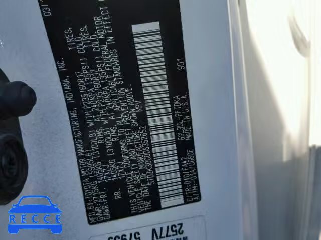 2013 TOYOTA SIENNA 5TDZK3DC0DS352652 image 9