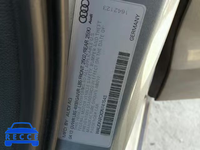 2013 AUDI A6 PREMIUM WAUDFAFCXDN141543 Bild 9