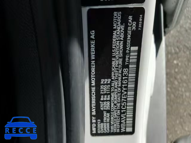 2014 BMW X1 XDRIVE2 WBAVL1C57EVY16138 зображення 9