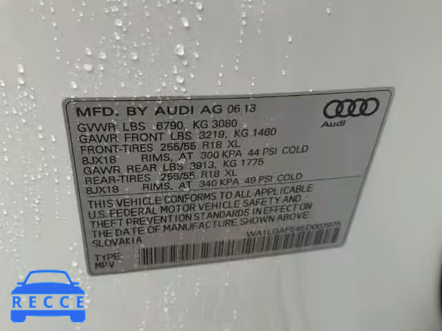 2014 AUDI Q7 PREMIUM WA1LGAFE4ED002975 зображення 9