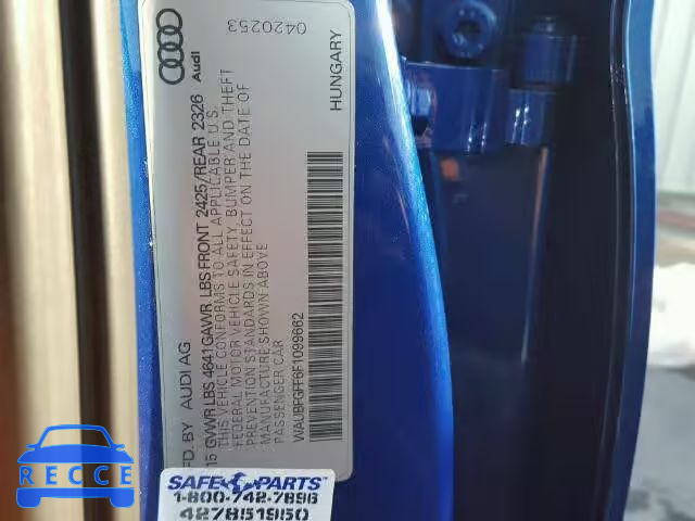 2015 AUDI S3 PREMIUM WAUBFGFF6F1099662 image 9