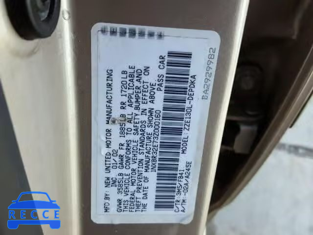 2003 TOYOTA COROLLA 1NXBR32E73Z000160 Bild 9