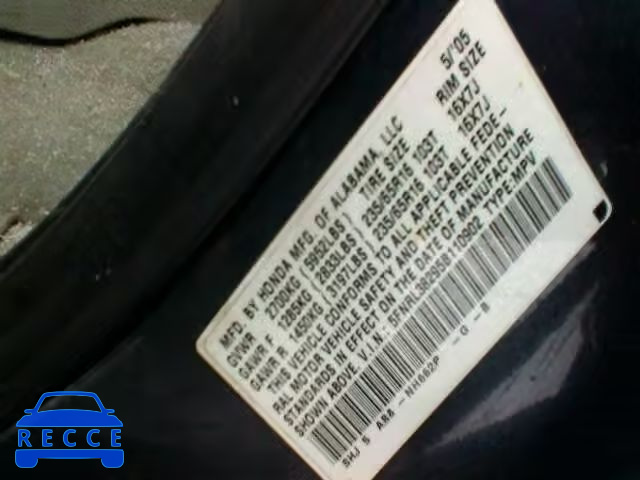 2005 HONDA ODYSSEY LX 5FNRL38295B110902 image 9