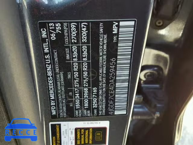 2013 MERCEDES-BENZ GL450 4 MA 4JGDF7CE4DA259456 Bild 9