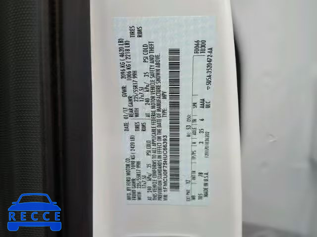 2017 FORD ESCAPE S 1FMCU0F75HUC66393 image 9