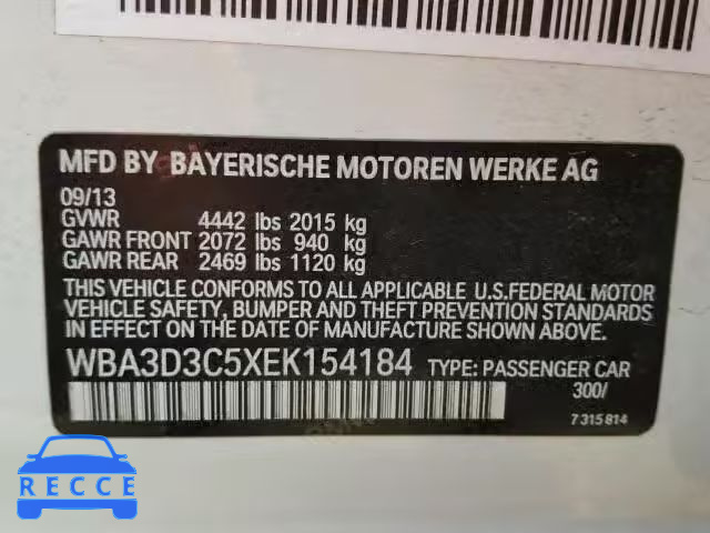 2014 BMW 328D WBA3D3C5XEK154184 зображення 9