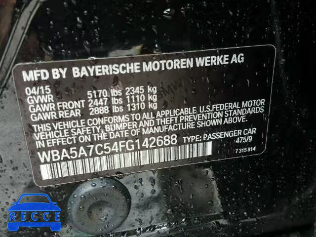 2015 BMW 528XI WBA5A7C54FG142688 зображення 9