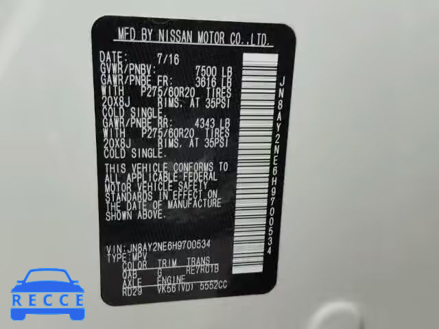 2017 NISSAN ARMADA PLA JN8AY2NE6H9700534 image 9