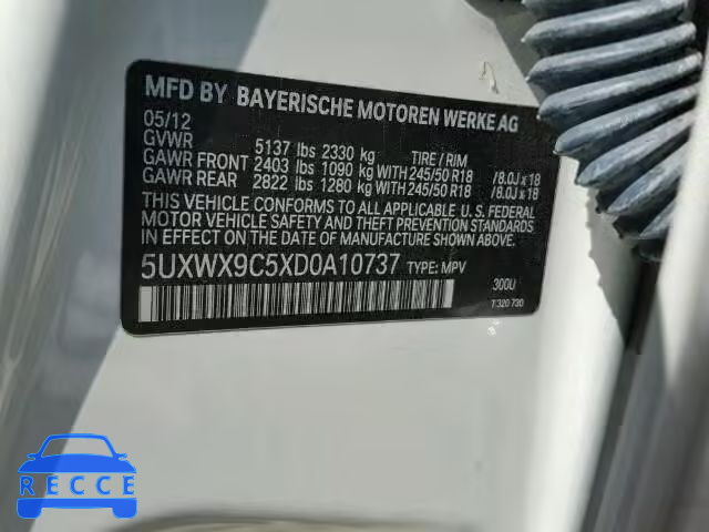 2013 BMW X3 XDRIVE2 5UXWX9C5XD0A10737 image 9