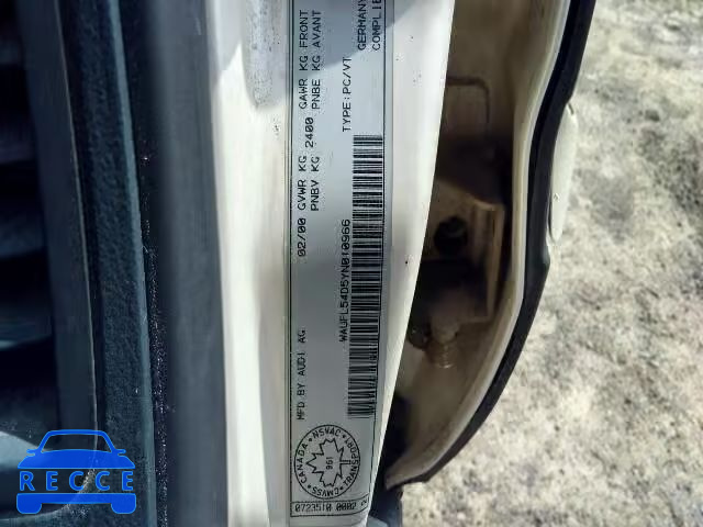 2000 AUDI A8 QUATTRO WAUFL54D5YN010966 image 9