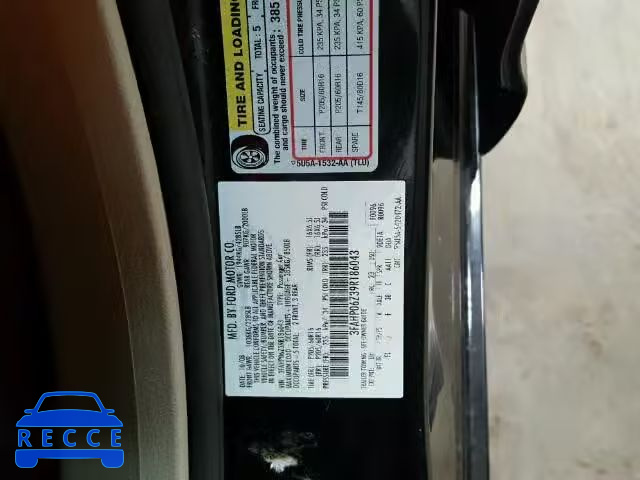 2009 FORD FUSION S 3FAHP06Z39R186043 image 9