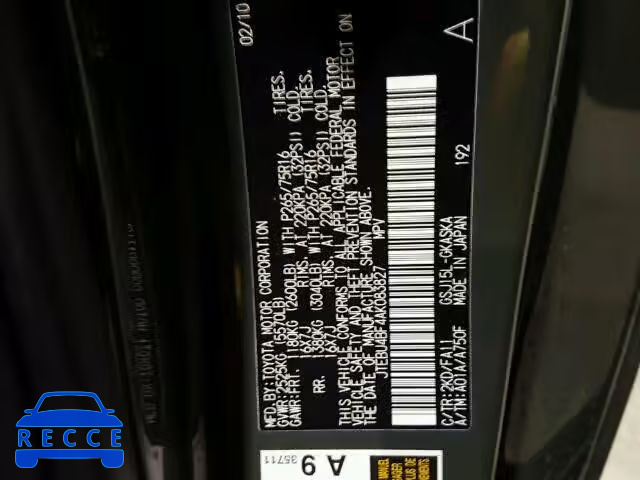 2010 TOYOTA FJ CRUISER JTEBU4BF4AK083827 image 9