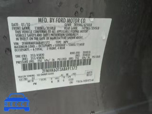 2010 FORD FLEX LIMIT 2FMHK6DT3ABA91572 зображення 9