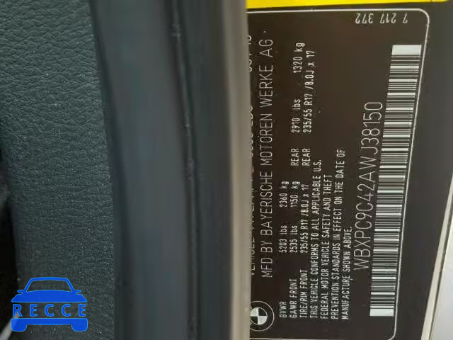 2010 BMW X3 XDRIVE3 WBXPC9C42AWJ38150 image 9