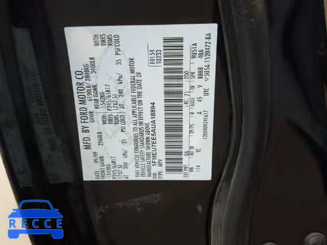 2010 FORD EXPLORER E 1FMEU7EE5AUA18894 image 9