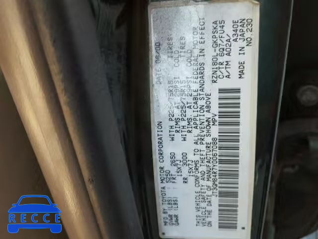2000 TOYOTA 4RUNNER JT3GM84R7Y0067088 image 9