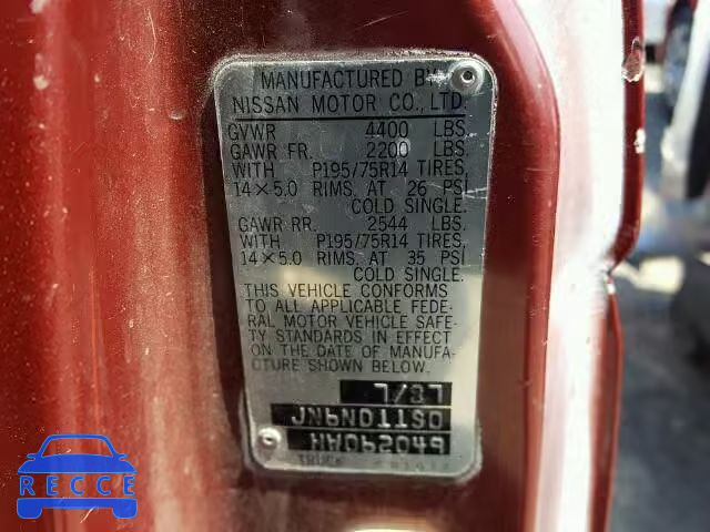 1987 NISSAN D21 SHORT JN6ND11S0HW062049 image 9