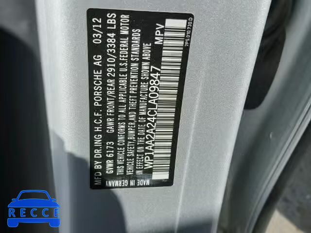 2012 PORSCHE CAYENNE WP1AA2A24CLA09847 Bild 9