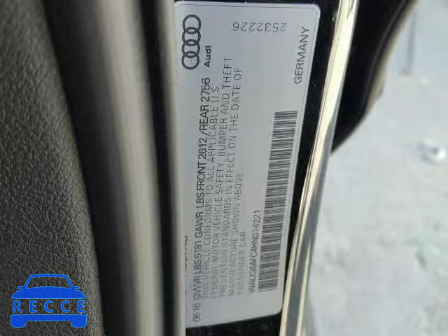 2017 AUDI A6 PREMIUM WAUG8AFC4HN014221 image 9