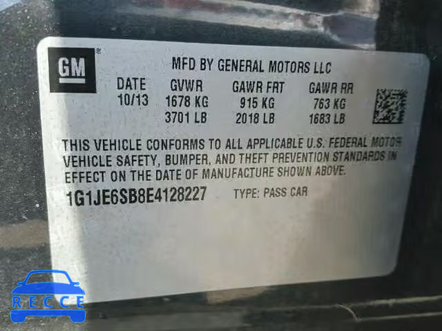 2014 CHEVROLET SONIC LTZ 1G1JE6SB8E4128227 image 9