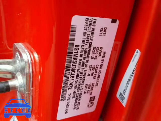 2012 CHEVROLET CAPRICE PO 6G1MK5U36CL617432 image 9