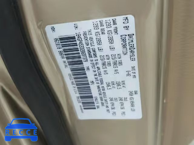 2002 DODGE CARAVAN SP 1B4GP45332B697379 image 9