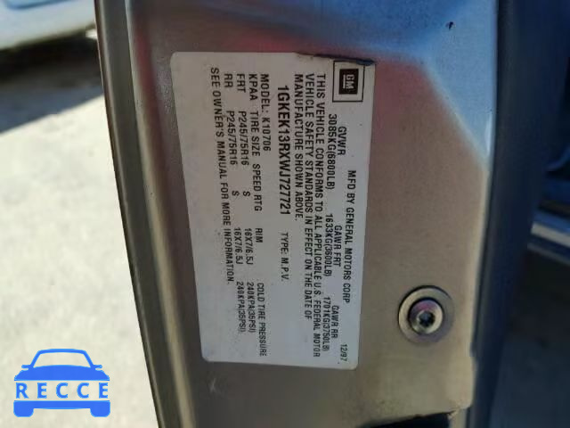 1998 GMC YUKON 1GKEK13RXWJ727721 image 9