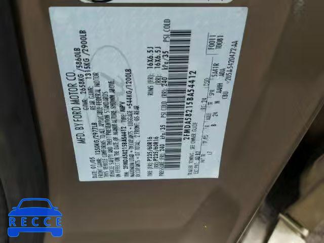 2005 FORD FREESTAR L 2FMDA58215BA54412 image 9