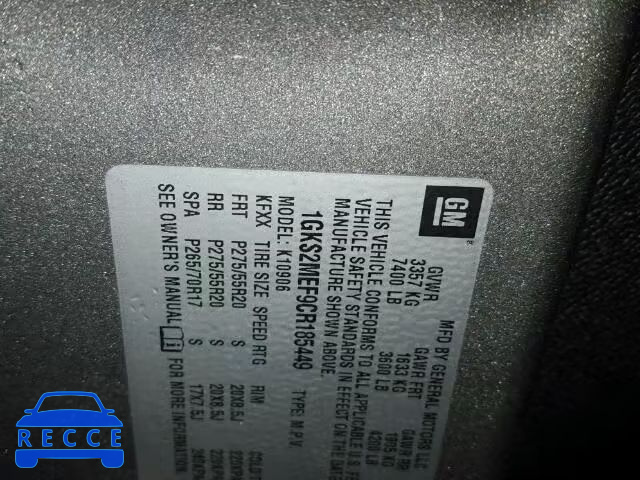 2012 GMC YUKON DENA 1GKS2MEF9CR185449 image 9