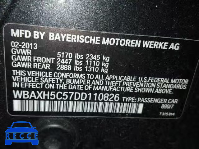 2013 BMW 528XI WBAXH5C57DD110826 Bild 9