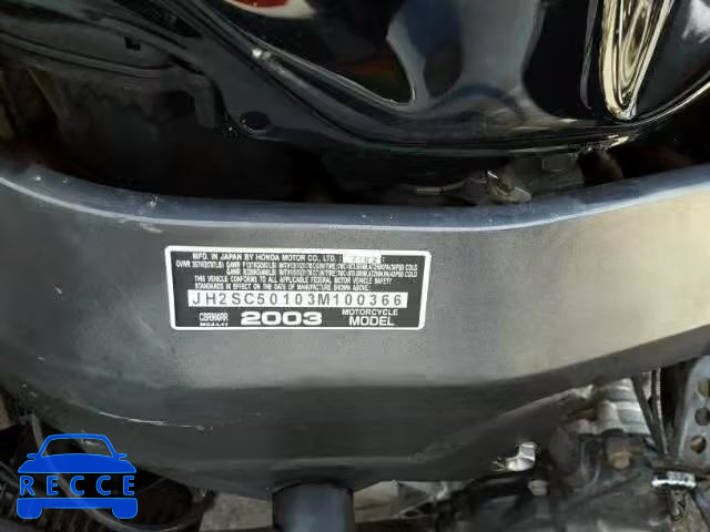 2003 HONDA CBR900RR JH2SC50103M100366 image 9