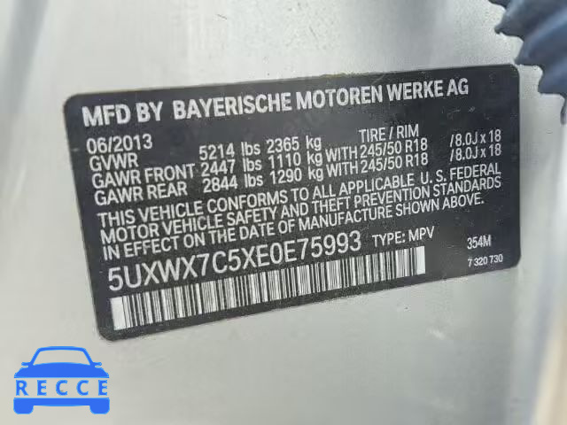 2014 BMW X3 XDRIVE3 5UXWX7C5XE0E75993 image 9