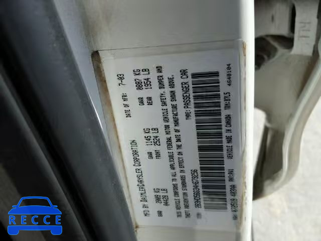 2004 DODGE INTREPID E 2B3HD56G34H679256 image 9