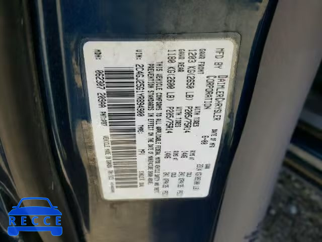 2000 CHRYSLER VOYAGER 2C4GJ25G1YR894900 image 9