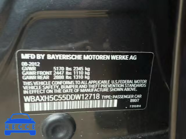 2013 BMW 528XI WBAXH5C55DDW12718 image 9