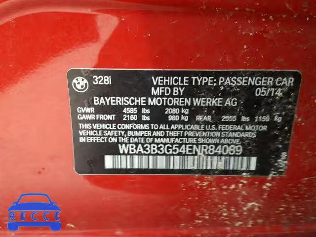 2014 BMW 328XI WBA3B3G54ENR84089 image 9