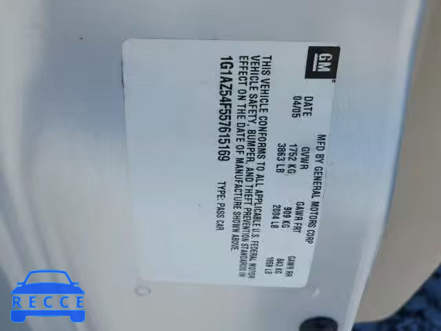2005 CHEVROLET COBALT LT 1G1AZ54F557615169 image 9