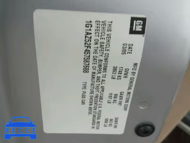 2005 CHEVROLET COBALT LT 1G1AZ52F457587688 image 9