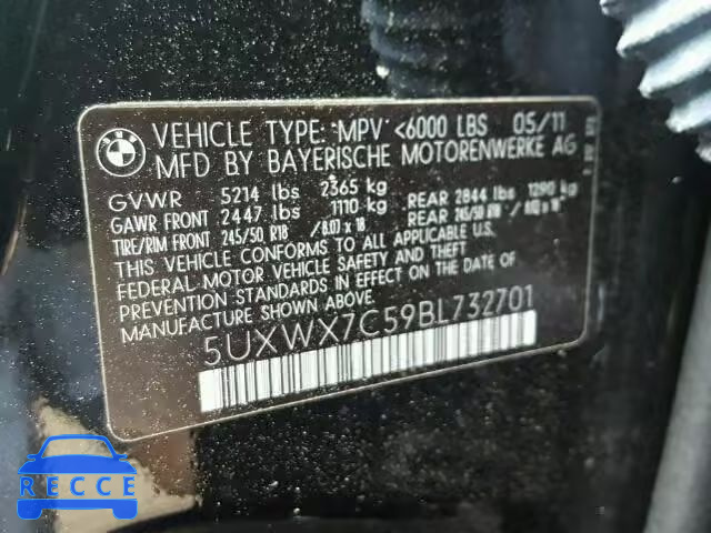 2011 BMW X3 XDRIVE3 5UXWX7C59BL732701 image 9