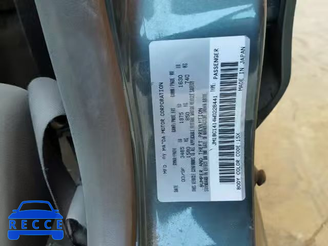 1998 MAZDA PROTEGE DX JM1BC1414W0228441 image 9