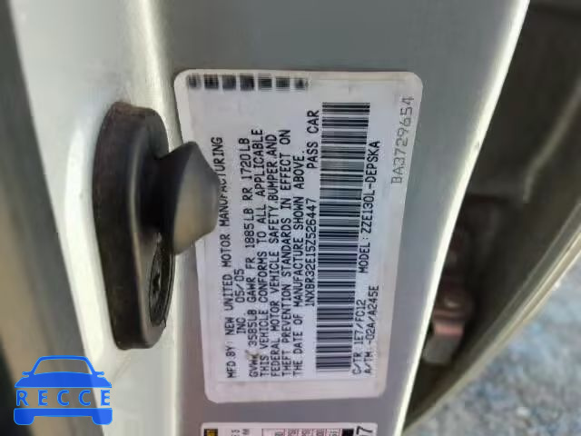 2005 TOYOTA COROLLA 1NXBR32E15Z526447 image 9